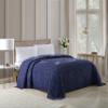 Beatrice Home Fashions Medallion Chenille Bedspread, Queen, Navy view 4