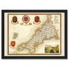 Artery8 Map Antique Moule 1850 Cornwall County England UK Artwork Framed Wall Art Print A4 view 1