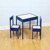 Coin and Coins - Kids Wood Table & Chair Set, Kids Play Table for Picnic, Dining, Outdoor - Art, Craft, Drawing, Painting Activities, Wooden|3 Pieces (Blue), KF4 view 3
