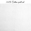 2 Piece 100% Cotton Twin Size Quilt Set, Square Maze Solid White Reversible Bedding Bedspread Coverlet view 3
