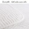 2 Piece 100% Cotton Twin Size Quilt Set, Square Maze Solid White Reversible Bedding Bedspread Coverlet view 4