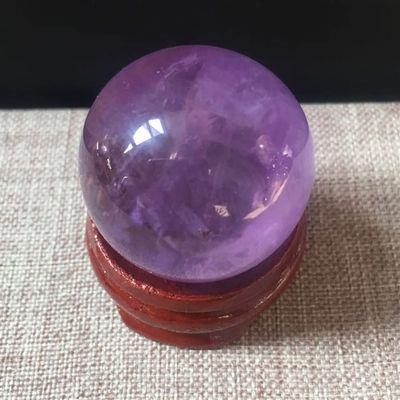 WGPHDW Meditation Home Decor, Purple Cryastal Ball Tansparerant Natural Stones and Minerals Gifts,Natural Crystal (Size : 2.2-2.5)