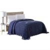 Beatrice Home Fashions Medallion Chenille Bedspread, King, Navy view 1