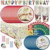 Harry Potter Birthday Decorations | Harry Potter Party Decorations | Serves 16 Guests | Table Cover, Banner, Dinner and Cake Plates, Napkins, Cups, Candles, Button | Officially Licensed view 1