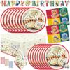 Harry Potter Birthday Decorations Kit | Harry Potter Birthday Party Supplies | With Harry Potter Table Cover, Banner, Dinner Plates, Napkins, Candles, Button | Serves 16 view 1