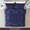 Beatrice Home Fashions Medallion Chenille Bedspread, Twin, Navy view 2
