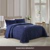 Beatrice Home Fashions Medallion Chenille Bedspread, Twin, Navy view 3