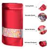 120pcs 4"x6" Mylar Bags for Food Storage,Smell Proof Bag with Matte Window Resealable Food Storage Bags for Small Business, Stand-up Foil Pouch Packaging Freeze Dried Candy BagRed view 3