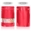 120pcs 4"x6" Mylar Bags for Food Storage,Smell Proof Bag with Matte Window Resealable Food Storage Bags for Small Business, Stand-up Foil Pouch Packaging Freeze Dried Candy BagRed view 4