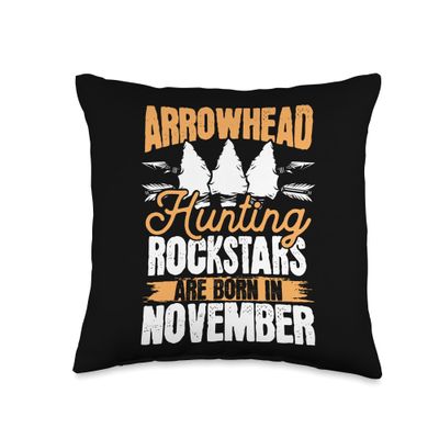 Arrowhead Hunting Rockstars Are Born In November Birthday Throw Pillow