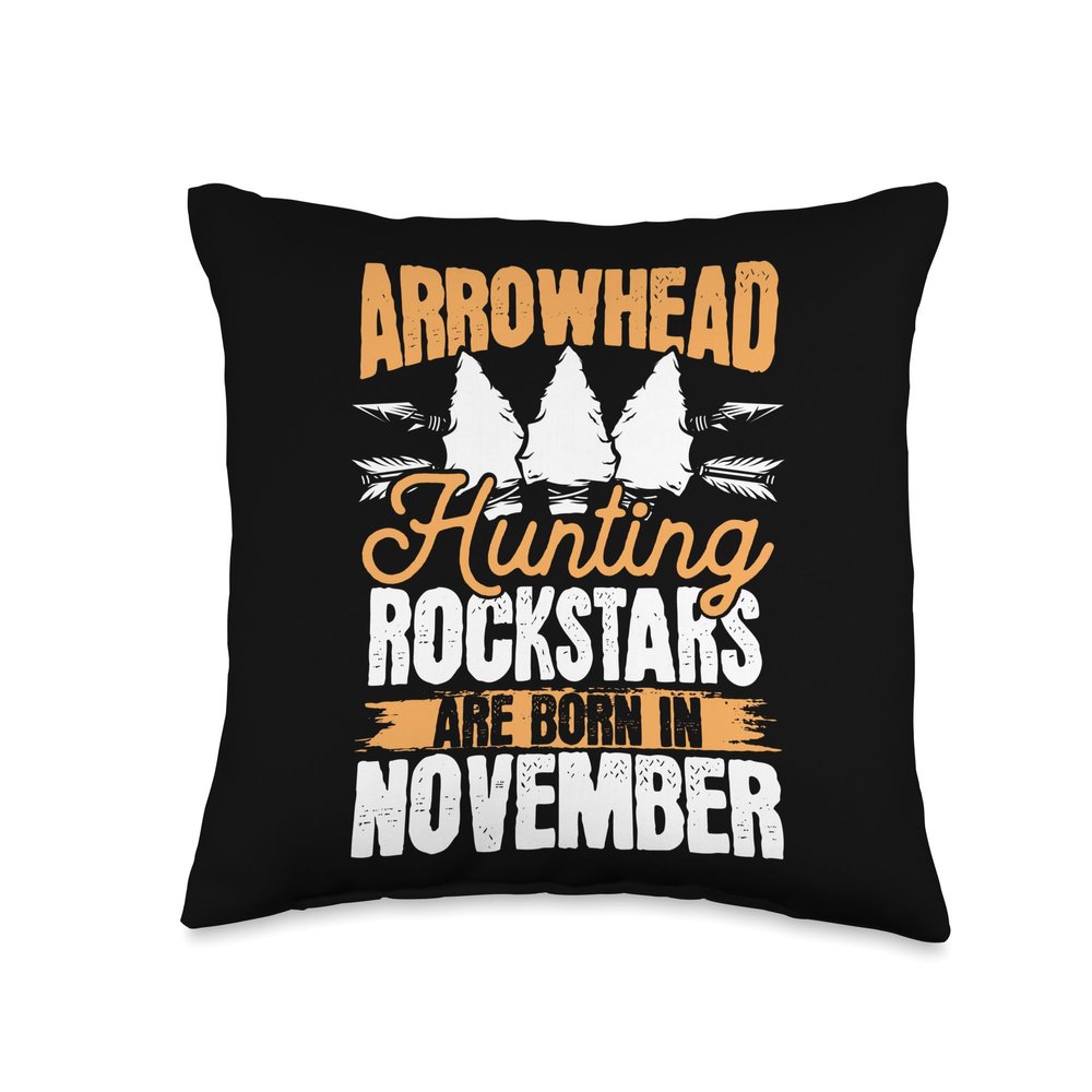 Arrowhead Hunting Rockstars Are Born In November Birthday Throw Pillow