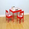 Coin and Coins - Kids Wood Table & Chair Set, Kids Play Table for Picnic, Dining, Outdoor - Art, Craft, Drawing, Painting Activities, Wooden|3 Pieces (RED) (KF4) view 2