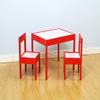 Coin and Coins - Kids Wood Table & Chair Set, Kids Play Table for Picnic, Dining, Outdoor - Art, Craft, Drawing, Painting Activities, Wooden|3 Pieces (RED) (KF4) view 4