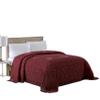 Beatrice Home Fashions Medallion Chenille Bedspread, Twin, Burgundy view 1
