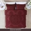Beatrice Home Fashions Medallion Chenille Bedspread, Twin, Burgundy view 2