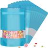 120pcs 4"x6" Mylar Bags for Food Storage,Smell Proof Bag with Matte Window Resealable Food Storage Bags for Small Business, Stand-up Foil Pouch Packaging Freeze Dried Candy Bag(Blue) view 1