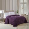 Beatrice Home Fashions Medallion Chenille Bedspread, Twin, Eggplant view 4