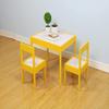 Coin and Coins - Kids Wood Table & Chair Set, Kids Play Table for Picnic, Dining, Outdoor - Art, Craft, Drawing, Painting Activities, Wooden|3 Pieces (Yellow), KF4 view 2