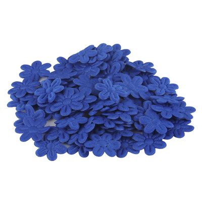 GUAFEIH 100pcs Artificial Flowers Felt Cloth Five-PetalFlower Embossing Fake Flower for Wedding Home Decor DIY Scrapbooking Wreath Lore (Dark Blue)