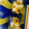 Send Love to Ukraine Handmade Deco Mesh Wreath. Available in 24 inch and 28 inch diameters view 3