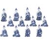 ICE ARMOR 12-Piece Blue and White Miniature Buddha in Different Poses 3.5"H Statue Feng Shui Decoration Figurine Set Office Desk/Home/Living Room/Table Decor, Perfect house warming gifts for new home view 1