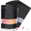 120pcs 4"x6" Mylar Bags for Food Storage,Smell Proof Bag with Matte Window Resealable Food Storage Bags for Small Business, Stand-up Foil Pouch Packaging Freeze Dried Candy BagBlack view 1