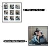 Frametory - 16x16 Aluminum Collage Picture Frame - Display 4x4 Pictures with 9 Openings Mat - Real Glass Front - Horizontal/Vertical Wall Mount - Black 1 Pack view 3