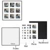 Frametory - 16x16 Aluminum Collage Picture Frame - Display 4x4 Pictures with 9 Openings Mat - Real Glass Front - Horizontal/Vertical Wall Mount - Black 1 Pack view 4
