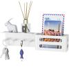MKO Key Holder for Wall, 12.2In Mail Organizer Holder with Shelf, Metal Key Rack Adhesive Wall Mount, White view 1