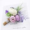 Ansofi Set of 6 Purple Boutonniere for Best Men Groom Groomsmen White Buttonholes for Wedding Party Prom Decoration view 3