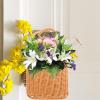 MAGICLULU Woven Plastic Flower Basket Wall-mounted Storage Organizer Hanging Design for Kitchen and Living Imitation Rattan Style for Elegant Decor view 3