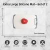 2 Pack Silicone Mats for Kitchen Counter, Treerit 23.62" x 15.75" Thick Large Silicone Mat, Nonskid Heat Resistant Countertop Protector, Easy to Clean, White Translucent view 2
