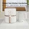 2 Pack Silicone Mats for Kitchen Counter, Treerit 23.62" x 15.75" Thick Large Silicone Mat, Nonskid Heat Resistant Countertop Protector, Easy to Clean, White Translucent view 3