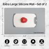 2 Pack Silicone Mats for Kitchen Counter, Treerit 23.62" x 15.75" Thick Large Silicone Mat, Nonskid Heat Resistant Countertop Protector, Easy to Clean, Gray view 2