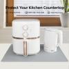2 Pack Silicone Mats for Kitchen Counter, Treerit 23.62" x 15.75" Thick Large Silicone Mat, Nonskid Heat Resistant Countertop Protector, Easy to Clean, Gray view 3