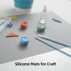 2 Pack Silicone Mats for Kitchen Counter, Treerit 23.62" x 15.75" Thick Large Silicone Mat, Nonskid Heat Resistant Countertop Protector, Easy to Clean, Gray view 4