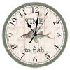 LetusZhogo TIME to Fish Clock, Flying Fish Wood Wall Clock,Fishing Gifts for Dad,Gifts for Fishermen,Novelty Wall Clock,Decor,Gone Fishing,Father's Day,Fishing Clock, Gift for Him view 1