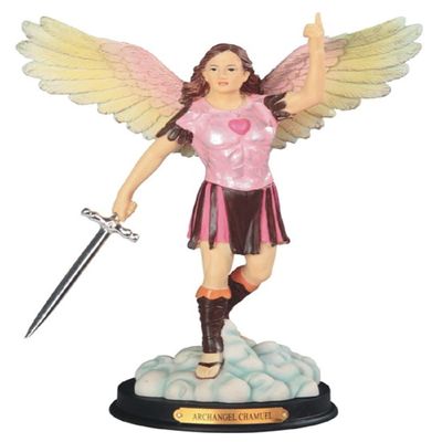 ICE ARMOR 10" H Archangel Chamuel Statue Angel of Peaceful Relationships Holy Figurine Religious Decoration Office Desk/Home/Living Room/Table Decor, Perfect House Warming Gifts