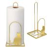 Megier Paper Towel Holder for Countertop, Kitchen Paper Towel Stand with Cat Pattern DecorationFit Standard Jumbo Roll in Dining Table or Bathroom, Toilet Paper Dispenser with Heavy Duty Base (Gold) view 1