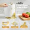 Megier Paper Towel Holder for Countertop, Kitchen Paper Towel Stand with Cat Pattern DecorationFit Standard Jumbo Roll in Dining Table or Bathroom, Toilet Paper Dispenser with Heavy Duty Base (Gold) view 2