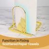 Megier Paper Towel Holder for Countertop, Kitchen Paper Towel Stand with Cat Pattern DecorationFit Standard Jumbo Roll in Dining Table or Bathroom, Toilet Paper Dispenser with Heavy Duty Base (Gold) view 3