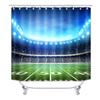Jayden Madge 4PCS Sports Shower Curtain Set, American Football Stadium Arena 50 Yard Line Championship Sports Bathroom Decor for Men Teenage Boys, Fabric Shower Curtain, Non-slip Bath Mat, Green Field view 2
