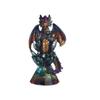 ICE ARMOR 4.75" H Purple Dragon with Golden Tip Wings Sitting on Faux Crystal Glass Statue Fantasy Decoration Figurine view 1