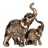 ICE ARMOR 6" W Gold Thai Elephan and Baby with Trunk Up Statue Feng Shui Decoration Religious Figurine Office Desk/Home/Living Room/Table Decor, Perfect House Warming Gifts for New Home view 1