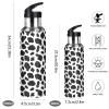 ALAZA Cow Skin Print Water Bottle with Straw Lid Vacuum Insulated Stainless Steel Thermo Flask Water Bottle 20oz view 2
