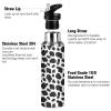ALAZA Cow Skin Print Water Bottle with Straw Lid Vacuum Insulated Stainless Steel Thermo Flask Water Bottle 20oz view 3