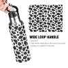 ALAZA Cow Skin Print Water Bottle with Straw Lid Vacuum Insulated Stainless Steel Thermo Flask Water Bottle 20oz view 4