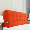 ZZYK Headboard Upholstered King Bed Back BedHead Cushion Large Backrest Solid Color Button Soft Case Home Bedroom Waist Pad Bed Soft Pillow Bed Cushion,Orange,47.2"/120cm(Full) view 1
