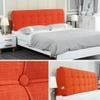 ZZYK Headboard Upholstered King Bed Back BedHead Cushion Large Backrest Solid Color Button Soft Case Home Bedroom Waist Pad Bed Soft Pillow Bed Cushion,Orange,47.2"/120cm(Full) view 2