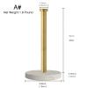 Paper Towel Holder Countertop, Standing Paper Towel Roll Holder for Kitchen Bathroom, with Weighted Marble Base for One-Handed Operation (Gold), Gold Paper Towel Holder, Marble view 2